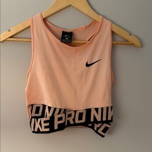 Nike pink and Black crop tank